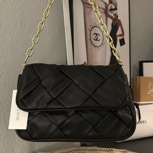 Jules Kae Vegan Leather Shoulder Bag Black